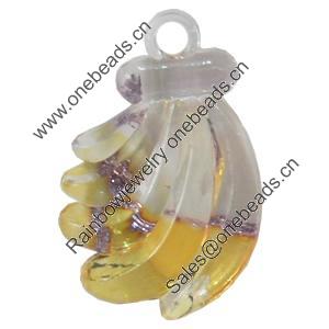 Acrylic Pendants, Mix Colour, Banana, 24x35mm Hole:2mm, Sold by PC