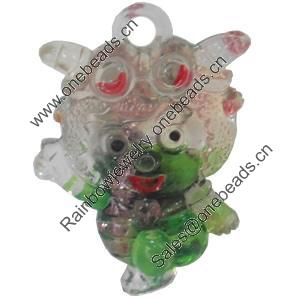 Acrylic Pendants, Mix Colour, Sheep, 24x34mm Hole:2mm, Sold by PC