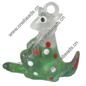 Acrylic Pendants, Mix Colour, Kangaroo, 32x35mm Hole:2mm, Sold by PC