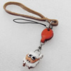 Cotton Cord Mobile Chain with Cowhide Pendants, Sheep, Length:6-Inch, Sold by Strand