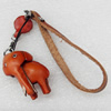 Cotton Cord Mobile Chain with Cowhide Pendants, Elephant, Length:6-Inch, Sold by Strand