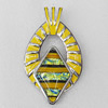 Dichroic Glass Pendant, Alloy Setting with Enamel, 88x52x10mm, Sold by PC