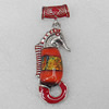 Dichroic Glass Pendant, Alloy Setting with Enamel, 49x23x8mm, Sold by PC