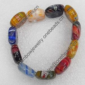 Millefiori Glass Bracelets, Beads Size:18x22mm, Sold by PC