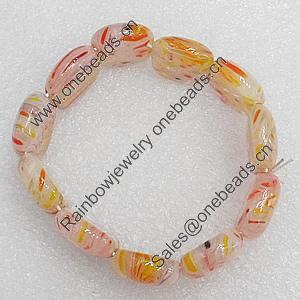 Millefiori Glass Bracelets, Beads Size:18x22mm, Sold by PC