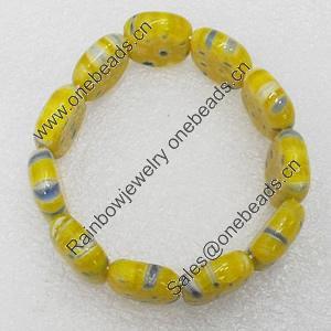 Millefiori Glass Bracelets, Beads Size:18x22mm, Sold by PC