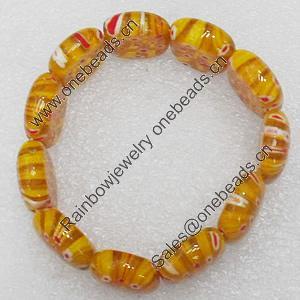 Millefiori Glass Bracelets, Beads Size:18x22mm, Sold by PC
