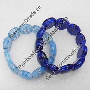 Millefiori Glass Bracelets, Mix Color, Beads Size:18x22mm, Sold by PC
