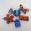 Dichroic Glass Pendant, Mix Style & Mix Color, 12x16mm-20x40mm, Sold by Group