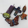 Dichroic Glass Pendant, Mix Style & Mix Color, 20mm-48x29mm, Sold by Group