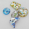 Silver Foil lampwork Cabochons, Mix Style & Mix Color, 25mm-30x40mm, Sold by Group