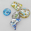 Silver Foil lampwork Cabochons, Mix Style & Mix Color, 25mm-30x40mm, Sold by Group
