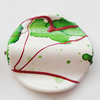 Spray-Painted Acrylic Beads, Twist Flat Round 25mm, Sold by Bag 