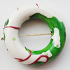 Spray-Painted Acrylic Beads, Donut O:24mm I:13mm, Sold by Bag 