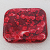 Spray-Painted Acrylic Beads, Rectangle 35x30mm, Sold by Bag 
