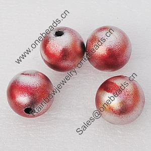 Spray-Painted Acrylic Beads, Round 20mm, Sold by Bag 