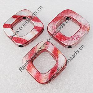 Spray-Painted Acrylic Beads, Hollow Diamond 25mm, Sold by Bag 