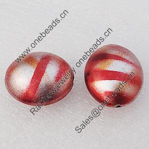 Spray-Painted Acrylic Beads, Flat Oval 20x23mm, Sold by Bag 