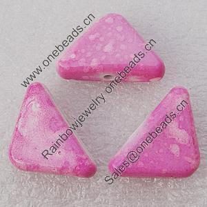 Spray-Painted Acrylic Beads, Triangle 23x15mm, Sold by Bag 