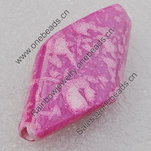 Spray-Painted Acrylic Beads, Diamond 16x30mm, Sold by Bag 