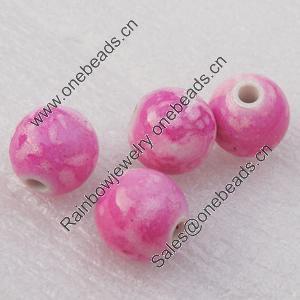 Spray-Painted Acrylic Beads, Round 12mm, Sold by Bag 