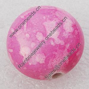 Spray-Painted Acrylic Beads, Flat Round 17mm, Sold by Bag 