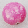 Spray-Painted Acrylic Beads, Flat Round 11mm, Sold by Bag 