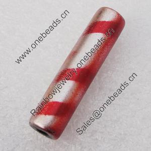 Spray-Painted Acrylic Beads, Tube 8x34mm, Sold by Bag 
