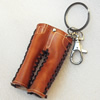 Iron Key Chains with Cowhide Pendants, Pants, Width:42mm, Length:4.9-inch, Sold by PC
