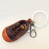 Iron Key Chains with Cowhide Pendants, Shoes, Width:33mm, Length:4.3-inch, Sold by PC