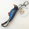 Iron Key Chains with Cowhide Pendants, Width:25mm, Length:4.9-inch, Sold by PC