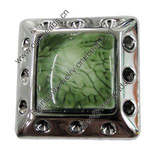 Resin Cabochons, No-Hole Jewelry findings, Square, 29mm, Sold by PC