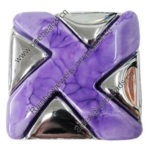 Resin Cabochons, No-Hole Jewelry findings, Square, 34mm, Sold by PC
