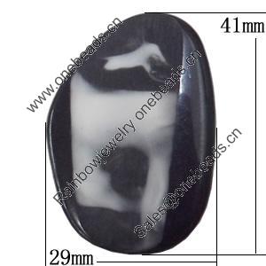 Resin Beads, Nugget 29x41mm Hole:2.5mm, Sold by Bag