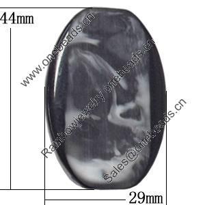 Resin Beads, Flat Oval 29x44mm Hole:2.5mm, Sold by Bag