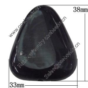 Resin Beads, Triangle 33x38mm Hole:2.5mm, Sold by Bag