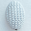 Electroplate Acrylic Beads, Flat Oval, 20x32mm, Hole:2mm, Sold by PC