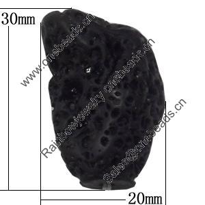 Imitation Lava Resin Beads, Nugget 20x30mm Hole:2mm, Sold by Bag