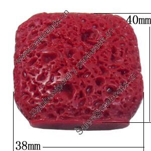 Imitation Lava Resin Beads, 38x40mm Hole:2.5mm, Sold by Bag