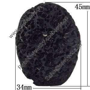 Imitation Lava Resin Beads, 34x45mm Hole:2.5mm, Sold by Bag