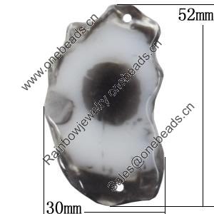 Resin Connectors, Nuggtet 30x52mm Hole:2.5mm, Sold by Bag