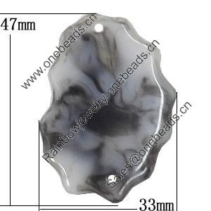 Resin Connectors, Nuggtet 33x47mm Hole:2.5mm, Sold by Bag