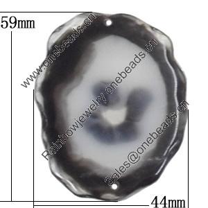 Resin Connectors, Nuggtet 44x59mm Hole:2.5mm, Sold by Bag