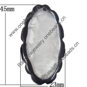 Resin Connectors, 23x45mm Hole:2.5mm, Sold by Bag
