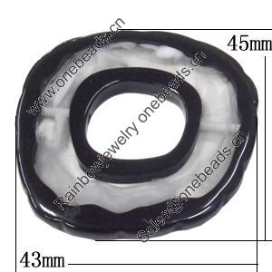 Resin Beads, 43x45mm Hole:2.5mm, Sold by Bag