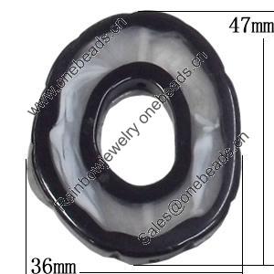 Resin Beads, 36x47mm Hole:2.5mm, Sold by Bag