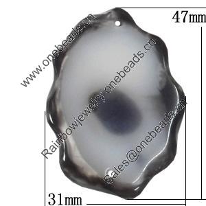 Resin Connectors, Nuggtet 31x47mm Hole:2.5mm, Sold by Bag