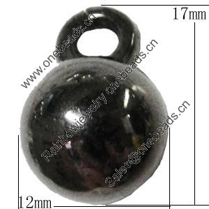 Jewelry findings, CCB Plastic Pendant, Plumbum black, 12x17mm Hole:3.5mm, Sold by Bag