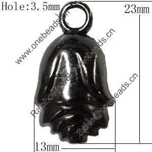 Jewelry findings, CCB Plastic Pendant, Plumbum black, 13x23mm Hole:3.5mm, Sold by Bag
