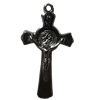 Jewelry findings, CCB Plastic Pendant, Plumbum black, Cross, 27x49mm Hole:2.5mm, Sold by Bag